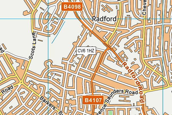 CV6 1HZ map - OS VectorMap District (Ordnance Survey)