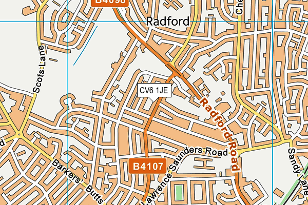CV6 1JE map - OS VectorMap District (Ordnance Survey)