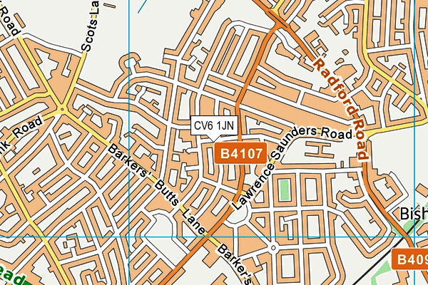 CV6 1JN map - OS VectorMap District (Ordnance Survey) CV6 1JN map - OS VectorMap District (Ordnance Survey)