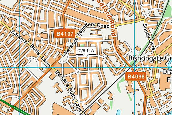 CV6 1LW map - OS VectorMap District (Ordnance Survey) CV6 1LW map - OS VectorMap District (Ordnance Survey)