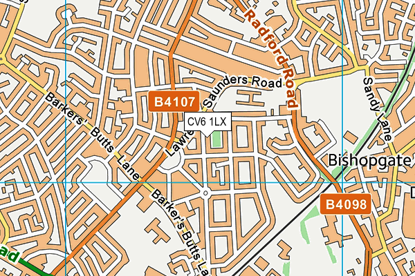 CV6 1LX map - OS VectorMap District (Ordnance Survey) CV6 1LX map - OS VectorMap District (Ordnance Survey)