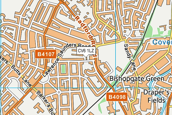 CV6 1LZ map - OS VectorMap District (Ordnance Survey) CV6 1LZ map - OS VectorMap District (Ordnance Survey)