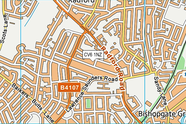 CV6 1NZ map - OS VectorMap District (Ordnance Survey) CV6 1NZ map - OS VectorMap District (Ordnance Survey)