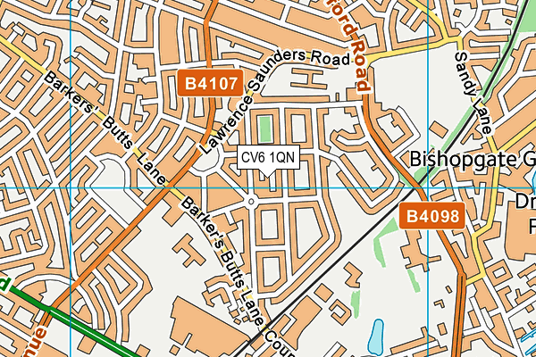 CV6 1QN map - OS VectorMap District (Ordnance Survey) CV6 1QN map - OS VectorMap District (Ordnance Survey)