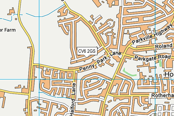 CV6 2GS map - OS VectorMap District (Ordnance Survey) CV6 2GS map - OS VectorMap District (Ordnance Survey)
