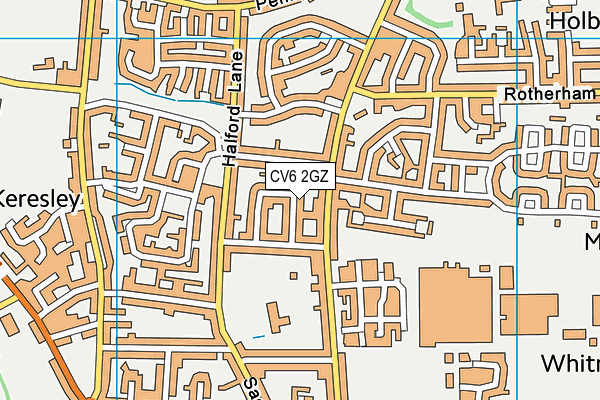 CV6 2GZ map - OS VectorMap District (Ordnance Survey) CV6 2GZ map - OS VectorMap District (Ordnance Survey)