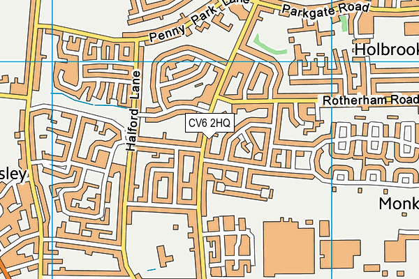 CV6 2HQ map - OS VectorMap District (Ordnance Survey) CV6 2HQ map - OS VectorMap District (Ordnance Survey)