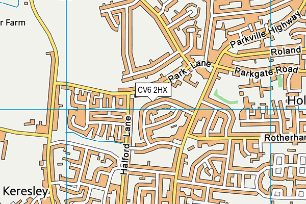 CV6 2HX map - OS VectorMap District (Ordnance Survey) CV6 2HX map - OS VectorMap District (Ordnance Survey)