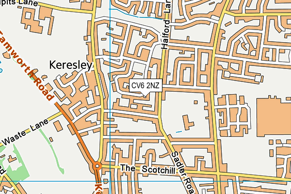 CV6 2NZ map - OS VectorMap District (Ordnance Survey) CV6 2NZ map - OS VectorMap District (Ordnance Survey)
