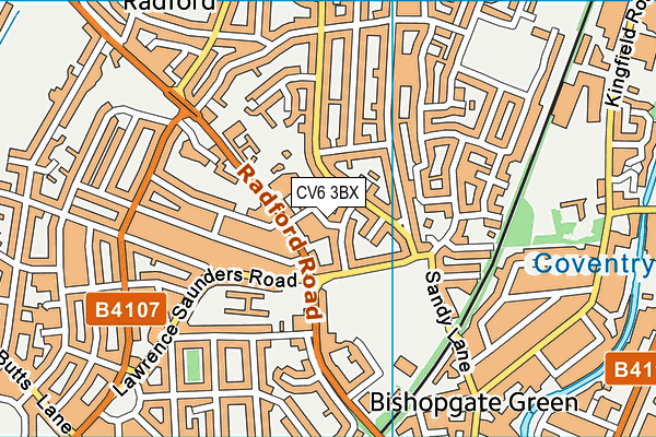 CV6 3BX map - OS VectorMap District (Ordnance Survey) CV6 3BX map - OS VectorMap District (Ordnance Survey)