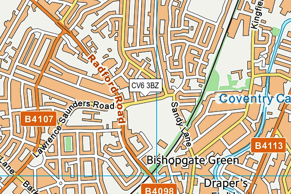 CV6 3BZ map - OS VectorMap District (Ordnance Survey) CV6 3BZ map - OS VectorMap District (Ordnance Survey)