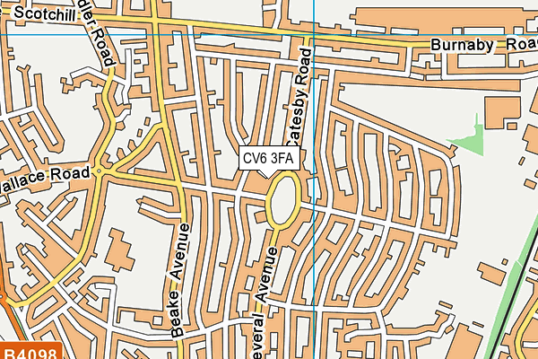 CV6 3FA map - OS VectorMap District (Ordnance Survey) CV6 3FA map - OS VectorMap District (Ordnance Survey)