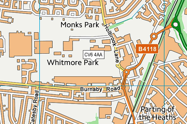 CV6 4AA map - OS VectorMap District (Ordnance Survey) CV6 4AA map - OS VectorMap District (Ordnance Survey)