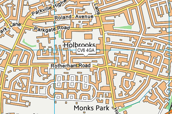 CV6 4GA map - OS VectorMap District (Ordnance Survey) CV6 4GA map - OS VectorMap District (Ordnance Survey)