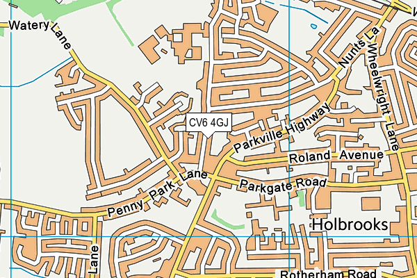 CV6 4GJ map - OS VectorMap District (Ordnance Survey) CV6 4GJ map - OS VectorMap District (Ordnance Survey)