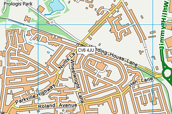 CV6 4JU map - OS VectorMap District (Ordnance Survey) CV6 4JU map - OS VectorMap District (Ordnance Survey)