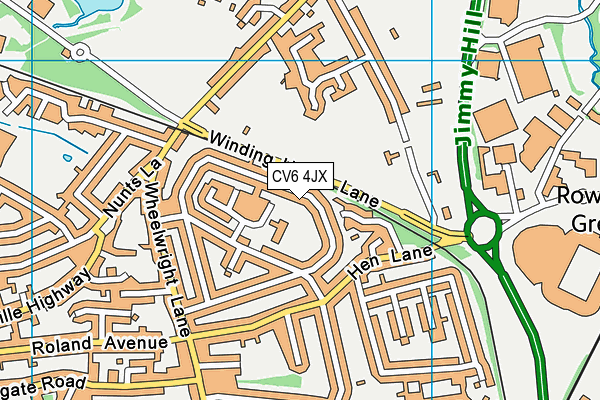 CV6 4JX map - OS VectorMap District (Ordnance Survey) CV6 4JX map - OS VectorMap District (Ordnance Survey)