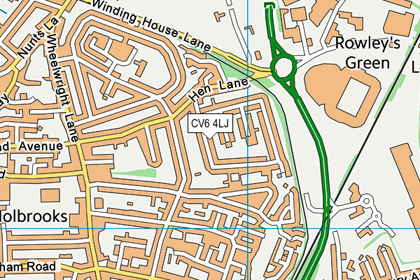 CV6 4LJ map - OS VectorMap District (Ordnance Survey)