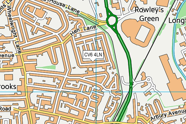 CV6 4LN map - OS VectorMap District (Ordnance Survey) CV6 4LN map - OS VectorMap District (Ordnance Survey)