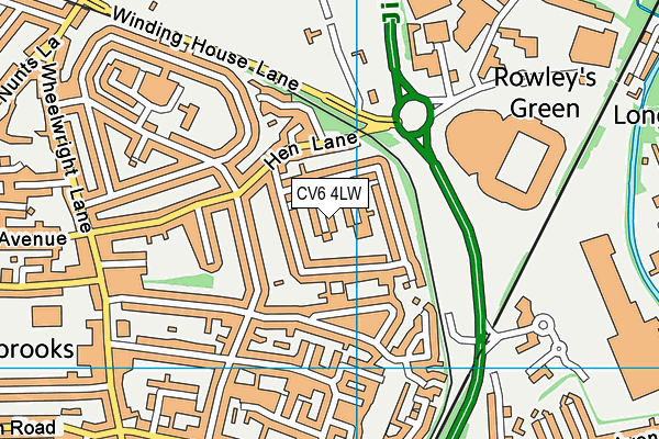 CV6 4LW map - OS VectorMap District (Ordnance Survey) CV6 4LW map - OS VectorMap District (Ordnance Survey)