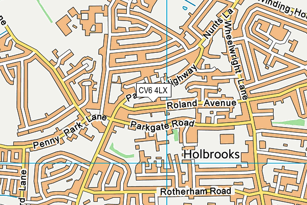 CV6 4LX map - OS VectorMap District (Ordnance Survey) CV6 4LX map - OS VectorMap District (Ordnance Survey)