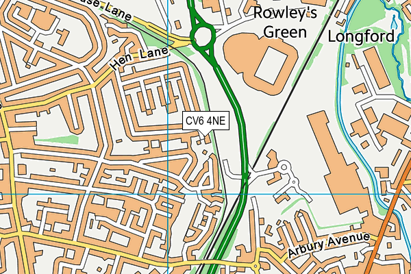 CV6 4NE map - OS VectorMap District (Ordnance Survey) CV6 4NE map - OS VectorMap District (Ordnance Survey)
