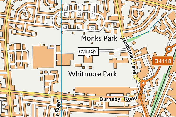 CV6 4QY map - OS VectorMap District (Ordnance Survey)