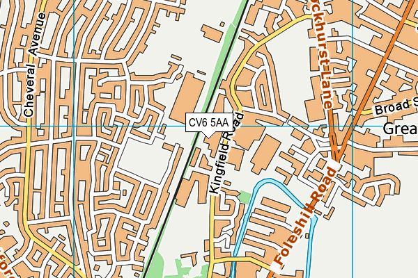 CV6 5AA map - OS VectorMap District (Ordnance Survey) CV6 5AA map - OS VectorMap District (Ordnance Survey)