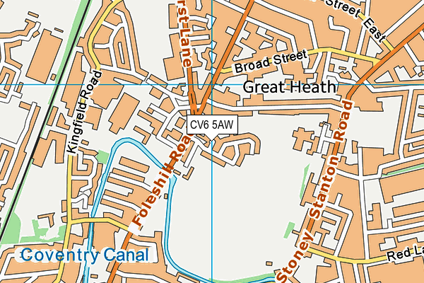CV6 5AW map - OS VectorMap District (Ordnance Survey) CV6 5AW map - OS VectorMap District (Ordnance Survey)