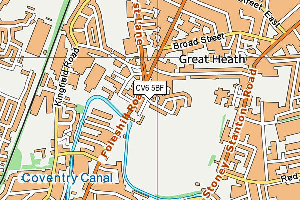 CV6 5BF map - OS VectorMap District (Ordnance Survey) CV6 5BF map - OS VectorMap District (Ordnance Survey)