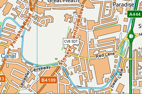 CV6 5DT map - OS VectorMap District (Ordnance Survey) CV6 5DT map - OS VectorMap District (Ordnance Survey)