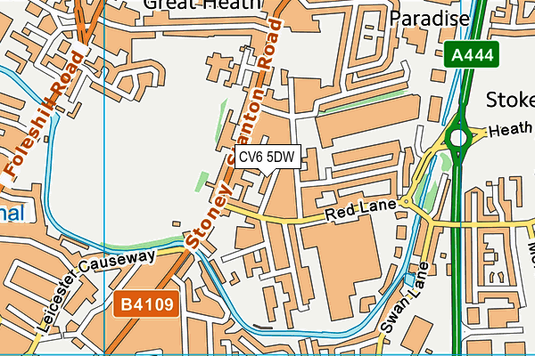 CV6 5DW map - OS VectorMap District (Ordnance Survey) CV6 5DW map - OS VectorMap District (Ordnance Survey)