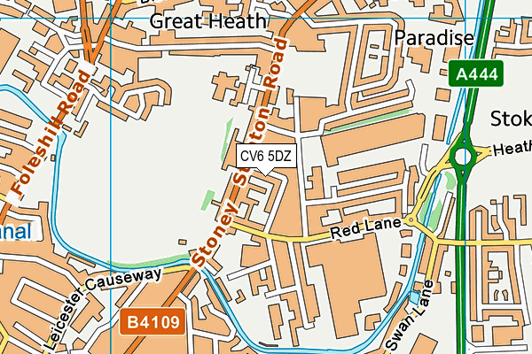 CV6 5DZ map - OS VectorMap District (Ordnance Survey) CV6 5DZ map - OS VectorMap District (Ordnance Survey)