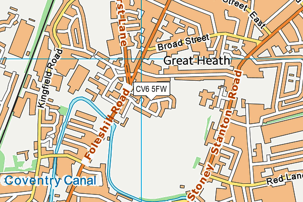 CV6 5FW map - OS VectorMap District (Ordnance Survey) CV6 5FW map - OS VectorMap District (Ordnance Survey)