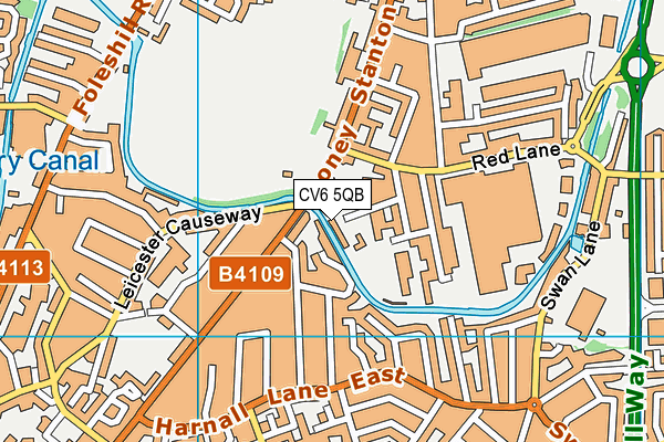CV6 5QB map - OS VectorMap District (Ordnance Survey) CV6 5QB map - OS VectorMap District (Ordnance Survey)