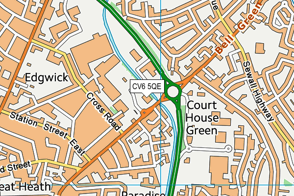 CV6 5QE map - OS VectorMap District (Ordnance Survey) CV6 5QE map - OS VectorMap District (Ordnance Survey)