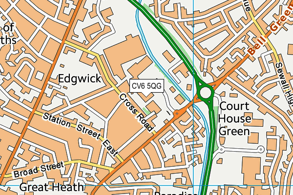CV6 5QG map - OS VectorMap District (Ordnance Survey) CV6 5QG map - OS VectorMap District (Ordnance Survey)