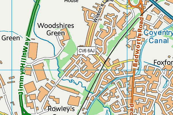 CV6 6AJ map - OS VectorMap District (Ordnance Survey) CV6 6AJ map - OS VectorMap District (Ordnance Survey)
