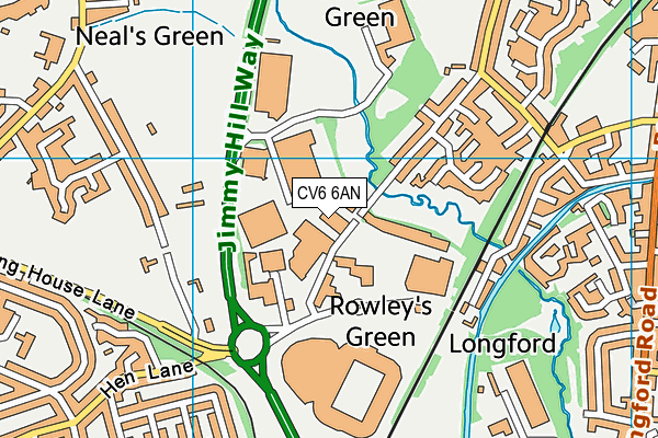 CV6 6AN map - OS VectorMap District (Ordnance Survey) CV6 6AN map - OS VectorMap District (Ordnance Survey)