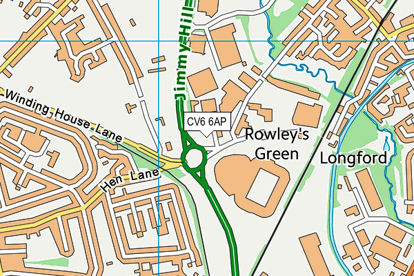CV6 6AP map - OS VectorMap District (Ordnance Survey) CV6 6AP map - OS VectorMap District (Ordnance Survey)