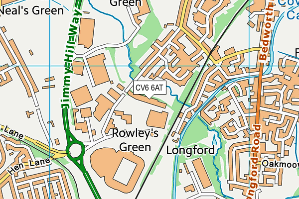 CV6 6AT map - OS VectorMap District (Ordnance Survey) CV6 6AT map - OS VectorMap District (Ordnance Survey)