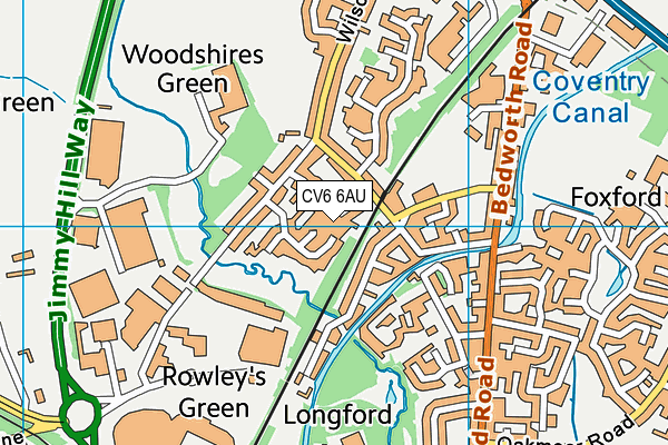 CV6 6AU map - OS VectorMap District (Ordnance Survey) CV6 6AU map - OS VectorMap District (Ordnance Survey)