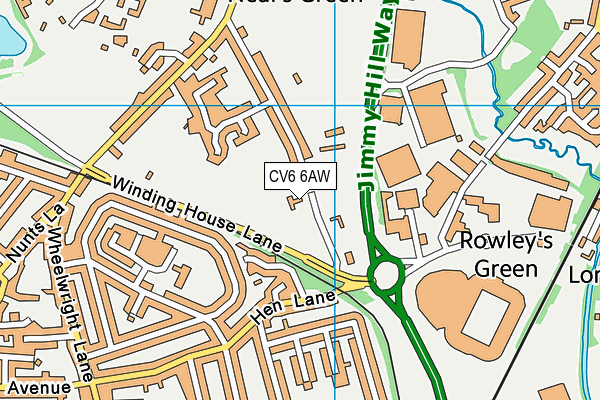 CV6 6AW map - OS VectorMap District (Ordnance Survey) CV6 6AW map - OS VectorMap District (Ordnance Survey)