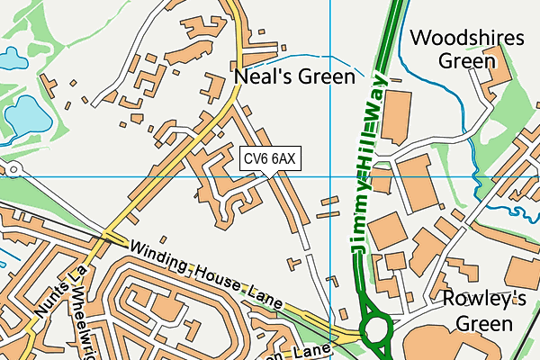 CV6 6AX map - OS VectorMap District (Ordnance Survey) CV6 6AX map - OS VectorMap District (Ordnance Survey)