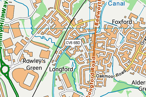 CV6 6BD map - OS VectorMap District (Ordnance Survey) CV6 6BD map - OS VectorMap District (Ordnance Survey)