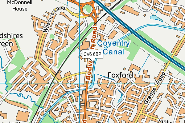 CV6 6BP map - OS VectorMap District (Ordnance Survey)