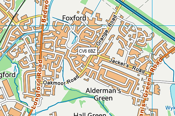 CV6 6BZ map - OS VectorMap District (Ordnance Survey) CV6 6BZ map - OS VectorMap District (Ordnance Survey)