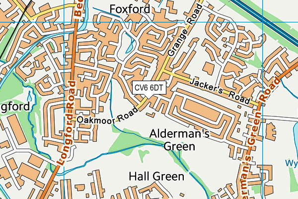 CV6 6DT map - OS VectorMap District (Ordnance Survey)