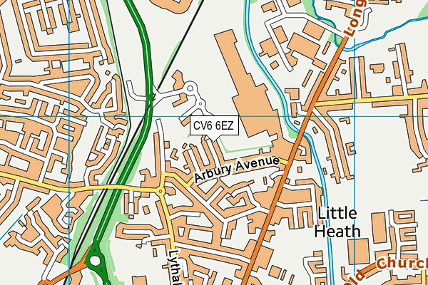 CV6 6EZ map - OS VectorMap District (Ordnance Survey)