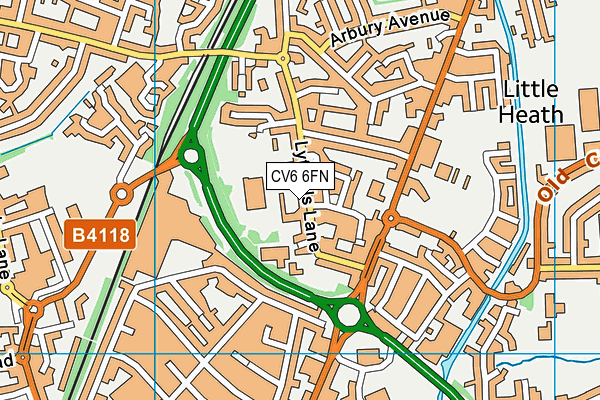 CV6 6FN map - OS VectorMap District (Ordnance Survey) CV6 6FN map - OS VectorMap District (Ordnance Survey)